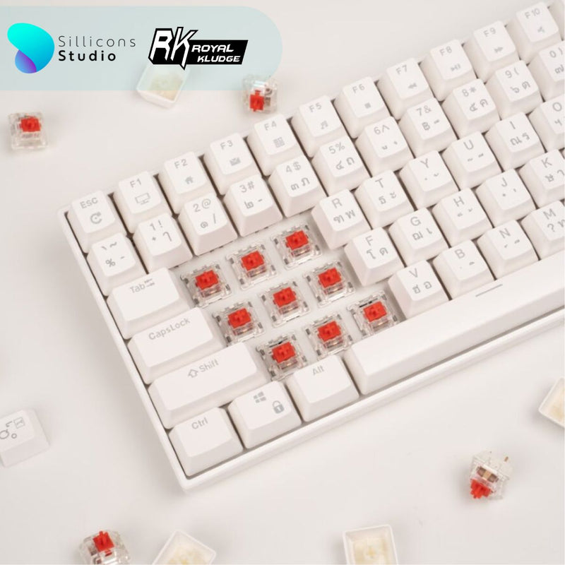 คีย์บอร์ด Royal Kludge RK100 คีย์ไทยไฟลอด Hotswap RGB Wireless 2.4g Bluetooth Mechanical Keyboard rk คีย์บอร์ดไร้สาย