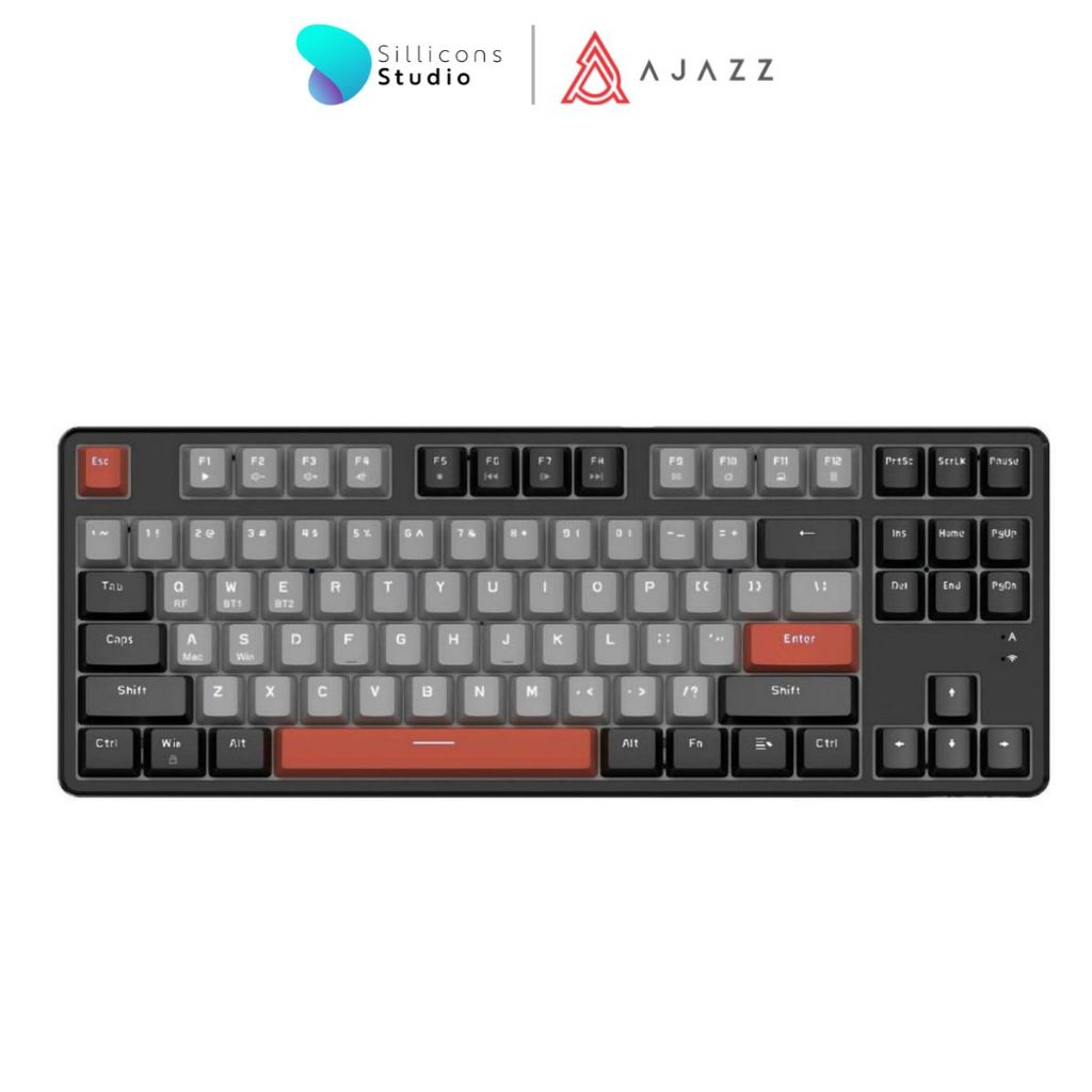 (คีย์ไทย) Ajazz AK871 คีย์บอร์ดเกมมิ่ง Wirelss Hotswap Dual Module(2.4+BT) TKL 80% 87Key Mechanical Keyboard รับประกันสินค้า 1 ปี